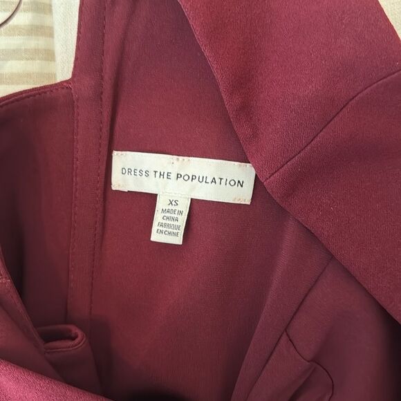 Dress the Population Alessia Tie Waist Crepe Dress-N5 - Picture 7 of 7